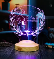 Jinekolog Lamba Doktora Özel Hediye, Ebe Hediyesi, Kadın Hastalıkları ve Doğum Uzmanına Kişiye Özel 3D LED Lamba (Çok Renkli)