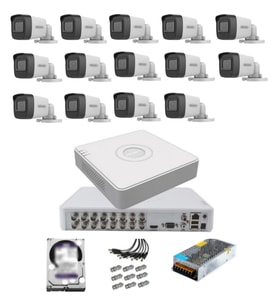 14 Kameralı Güvenlik Kamera Hazır Set 2tb 7/24 Hdd-2tb Kayıt Kapasiteli Sistem (Beyaz)