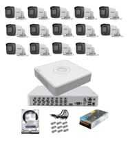 14 Kameralı Güvenlik Kamera Hazır Set 2tb 7/24 Hdd-2tb Kayıt Kapasiteli Sistem (Beyaz)