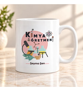 Kimya Öğretmenine İsme Özel Kupa Bardak