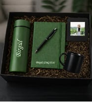 Kişiye Özel isimli defter kalem fincan fotoğraf  Yeşil set