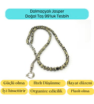 Sertifikalı Dalmaçyalı Jasper  6mm 99luk Doğal Taş Tesbih