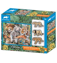 Prime 3D - Vahşi Kediler 100 Parça Puzzle ve Figür Set 15544