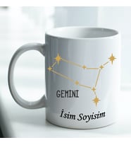 Kişiye Özel İsim ve Fotoğraf Baskılı İkizler Burçlu Kupa Bardak No:003