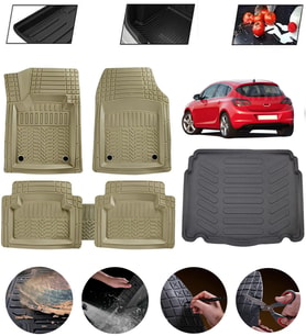 Opel Astra J Hatcback 2010 Sonrası Uyumlu Paspas Araca Özel Bagaj Havuzu MBS Bej