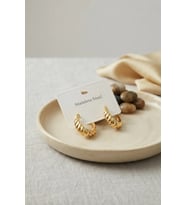 316L Çelik Gold Renk Kıvrımlı Halka Model Küpe