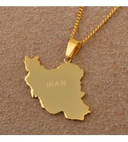 İran Haritası 925 Ayar Gümüş Özel Tasarım Unisex Gold Kolye