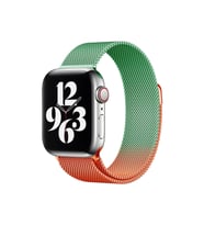 Uray store Apple Watch 38mm Metal Mıknatıslı Kordon - Turuncu-Yeşil