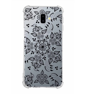 Samsung Galaxy J6 Plus  Köşe Korumalı Antişok Kapak Nostalji Desen Tasarımlı Şeffaf  Kılıf