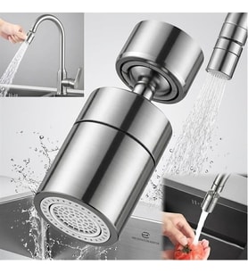 Sn-29317 Çift Hız Ayarlı Gümüş Renk Musluk Başlığı