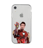 Iphone XR Uyumlu Iron Man Desenli Şeffaf Telefon Kılıfı