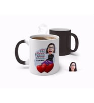 BK Gift Kişiye Özel Anneler Günü Temalı En Güzel Anne Karikatürlü Sihirli Kupa Bardak-1 (Beyaz)