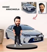 Kendi Aracınızla Size Özel Arabalı Karikatür Biblo model 1