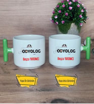Odyolog Kupa Bardak T Yeşil Kulplu Tıp Bayramı Hediyesi