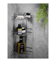 3 Katlı Metal Banyo Köşeliği Şampuan Rafı