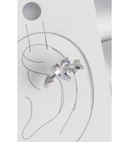 Pirinç Gümüş Renk Zirkon Taşlı Yıldız Model Kadın Kıkırdak Küpe - TJ-BKP10562