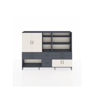 Arges Dolap 10 Raflı 6 Çekmeceli 4 Kapaklı 220x30x163 Antrasit-Aytaşı/Antrasit