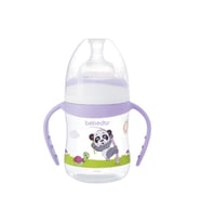 Bebedor Desenli Geniş Ağız Kulplu Biberon 150 ml 0+ Ay (B-88322) Mor