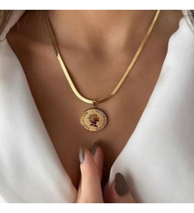 ELİZABETH YASSI İTALYAN EZME ZİNCİR GOLD KOLYE ÇELİK ÜZERİ ALTIN KAPLAMA GARANTİ BELGELİ