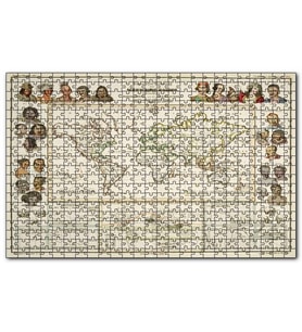 Cakapuzzle Antropolojik Eski Dünya Haritası Puzzle Yapboz MDF (Ahşap) (120 Parça)