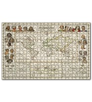Cakapuzzle Antropolojik Eski Dünya Haritası Puzzle Yapboz MDF (Ahşap) (120 Parça)