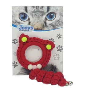 Zilli Kedi Örgü İpi 15 cm Kırmızı