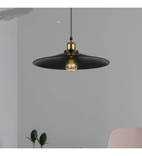 RİOLİGHT RUSTİK,MODERN,VİNTAGE SİYAH 1XE27 DUYLU TEKLİ METAL SARKIT AVİZE ÇAP:38CM