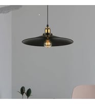 RİOLİGHT RUSTİK,MODERN,VİNTAGE SİYAH 1XE27 DUYLU TEKLİ METAL SARKIT AVİZE ÇAP:38CM