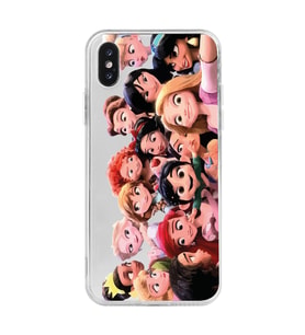 Iphone X ve XS Uyumlu Prensesler Tasarımlı Şeffaf Telefon Kılıfı