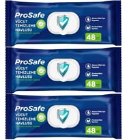 Prosafe Hasta Vücut Temizleme Islak Mendil Havlu 48 Yaprak XL (3 Lü Set) Plastik Kapak