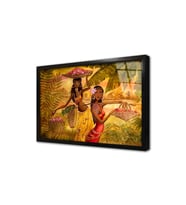 Afrikalı Kadınlar Çerçeveli Cam Tablo