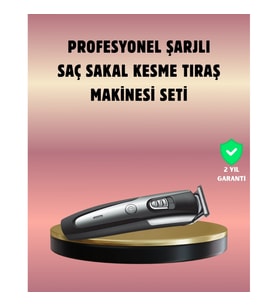 Mey İthalat® Şarjlı Saç Sakal Kesim Makinesi Detaylı Kesim İçin Hassas Başlıklı