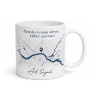 Memleketimin Haritası Baskılı Kupa Bardak Memleket Hediye Nostalji Kupa