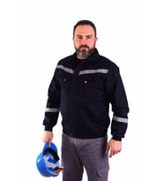 ESER - 7-7 Gabardin Astarsız İnce Mont Reflektörlü - Lacivert