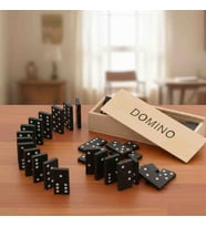 Wolawood Klasik Ahşap Domino Oyun Seti - 28 Taşlı Aile ve Yetişkin Eğlenceli Kutu Oyunu - Hediyelik
