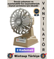 #Vantilatör Kompakt Sessiz Çalışma Yoğun Üfleme Retro 2 Kademeli Şarjlı Mini Masa Üstü Vantilatör