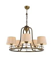 AVONNI AV-1597-5ES Eskitme Kaplama Modern Avize E27 Metal Cam Kumaş 65cm
