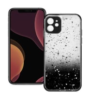 Apple iPhone 12 Mini Uyumlu Simli Şeffaf Sert Slikon Kılıf (Siyah)