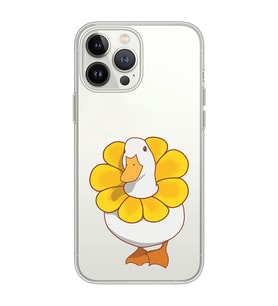Iphone 15 Pro Uyumlu Tatlı Ördek Desenli Şeffaf Telefon Kılıfı