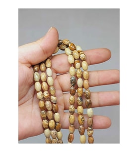 Bileklik Boy Jasper Taşı Arpa Kesim Yarım Dizi 6*8.5mm (49982) (18CM UZUNLUĞUNDADIR)