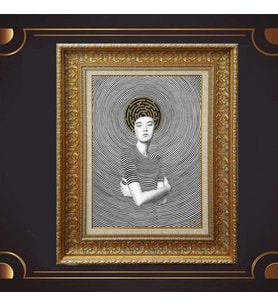 Gold Altın Kalın Çerçeveli Paspartulu Tablo c1779
