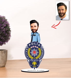 Kisiye Özel Karikatür Erkek POLİS Biblo MODEL 1