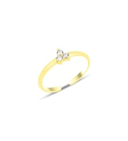 Gümüş altın yaldızlI zirkon taşlı alttan ayarlanabilir tria yüzük SGTL12247GOLD (Rose)