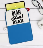 BK Gift Blah Blah Blah Tasarımlı Taşınabilir Koruyucu Tablet Kılıfı & Organizer Çanta - Mavi-1