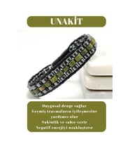 Sertifikalı Unakit Disk Model Doğal Taş Erkek Bileklik Kilitli Kapama