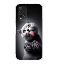 PrintiFy Xiaomi Redmi 9T ile Uyumlu Kedi 2 Kamera Korumalı Şeffaf Kılıf