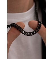 7mm Kalınlık Siyah Renk Gurmet Model • Sevgiliye • Eşe • Babaya • Arkadaşa Hediye Çelik Kolye