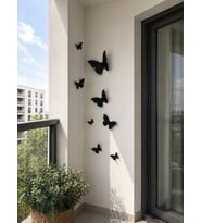 Siyah Kelebek Duvar Dekoru 8’li Ev Dekorasyonu Hediye Alternatifi Salon Balkon Duvar Süsü