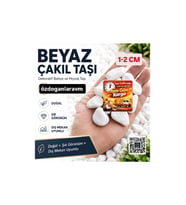 Saksı  Fanus Dere Çakıl Dolomit Taşı 2 Kg (Beyaz)