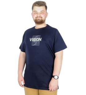 Mode XL Büyük Beden T-Shirt Bis Yaka Vision 22186 Lacivert